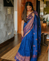 Kp Creation Sarees Are Crafted With Soft Lilan Slab Sarees With Rich Weaving Blouse